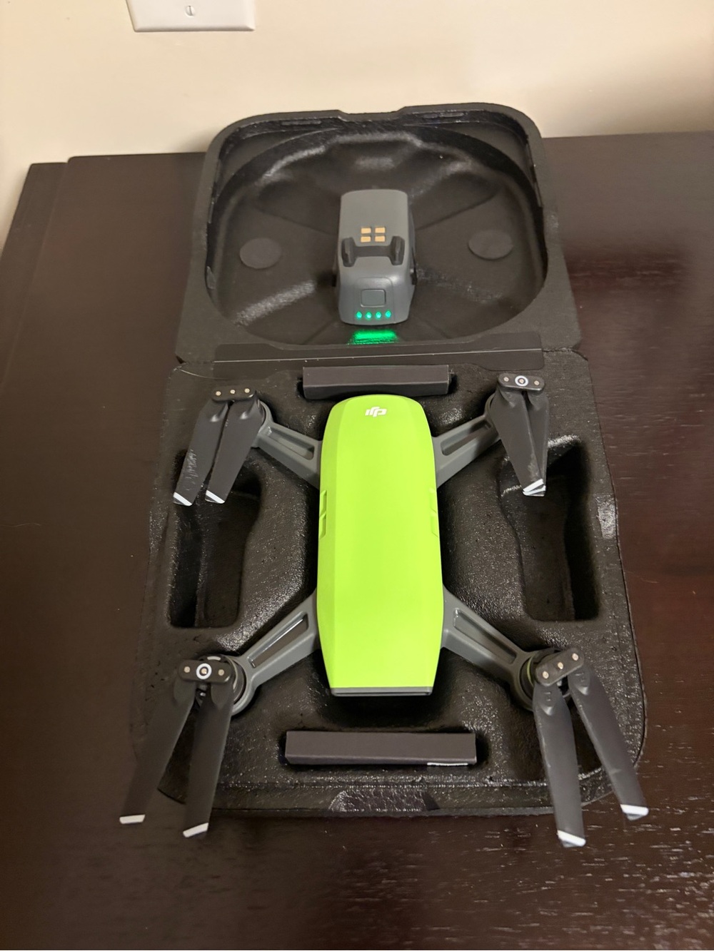 DJI Spark Drone in Bright Green with Foldable Arms